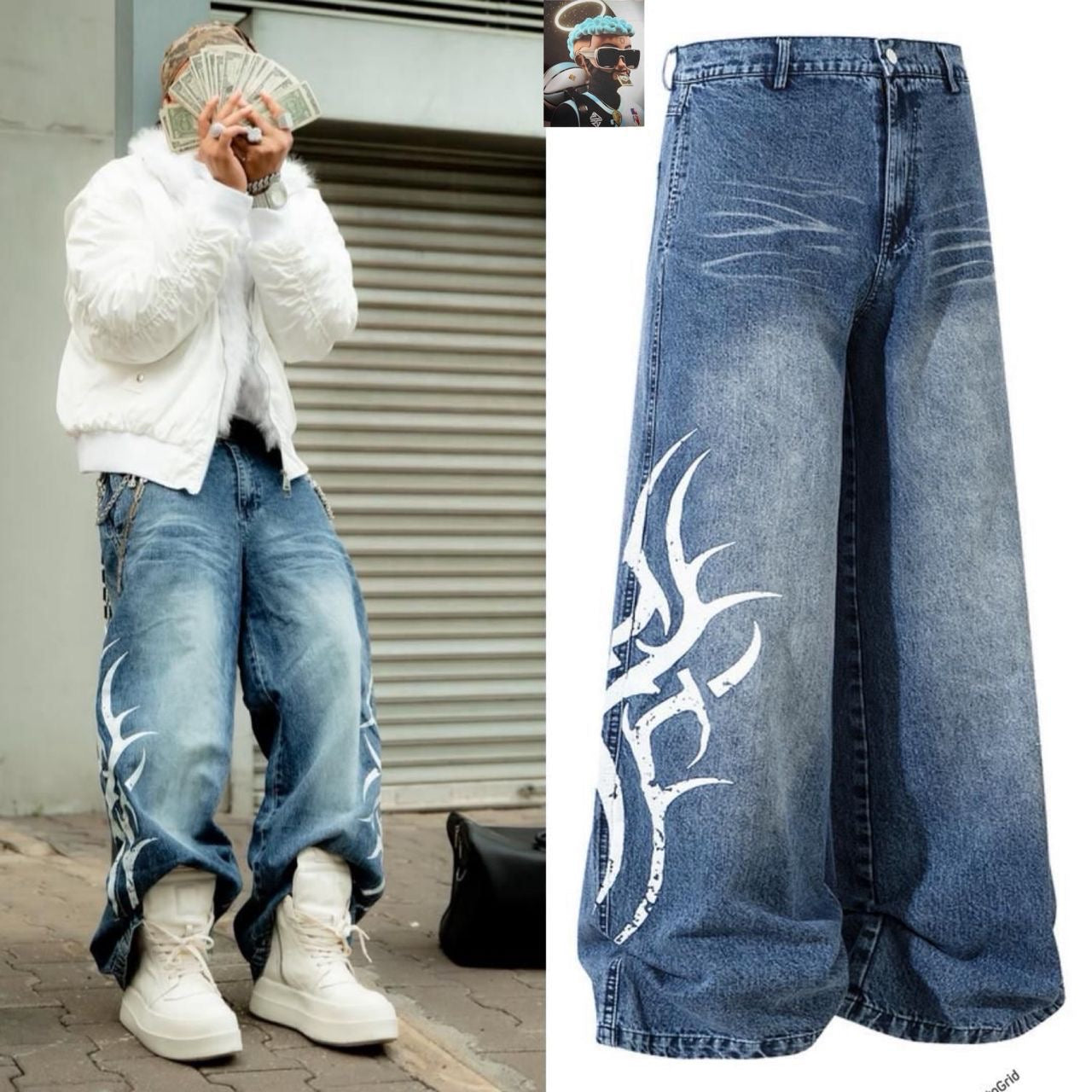 Oversized Streetwear Baggy Jeans – CP Luxury Exclusive