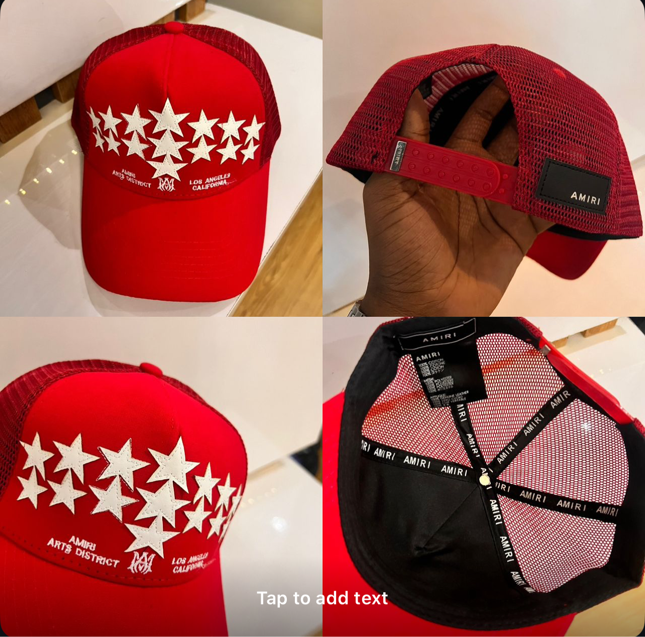 AMIRI-Inspired Star Trucker Cap – Red