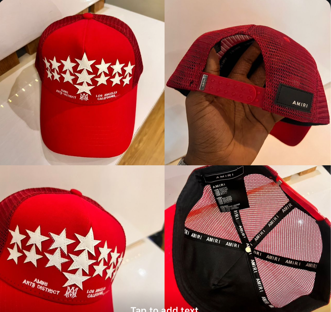 AMIRI-Inspired Star Trucker Cap – Red