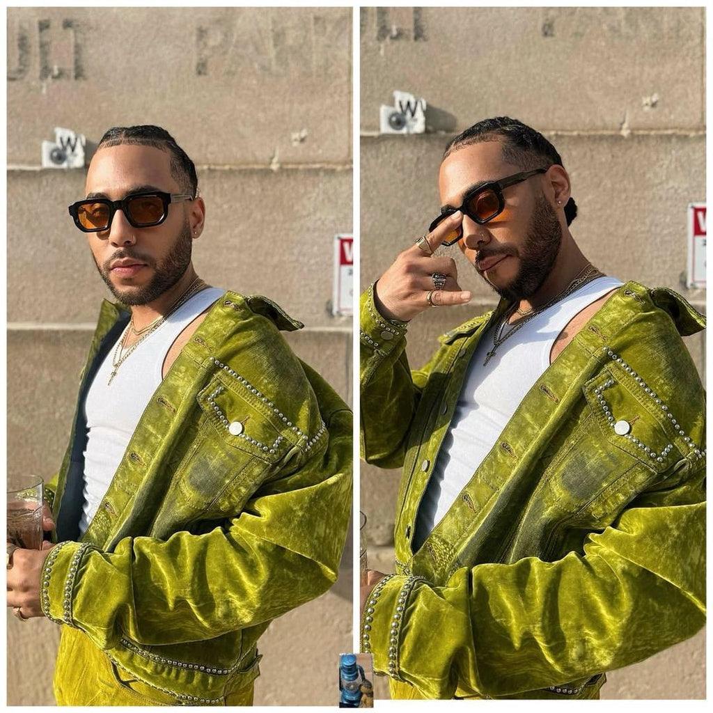 Men’s Velvet Two-Piece Set – Bold Green (Jacket + Pants)